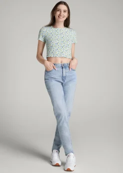 Cropped Waffle Tee for Tall Women