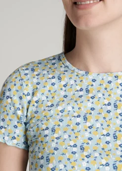 Cropped Waffle Tee for Tall Women