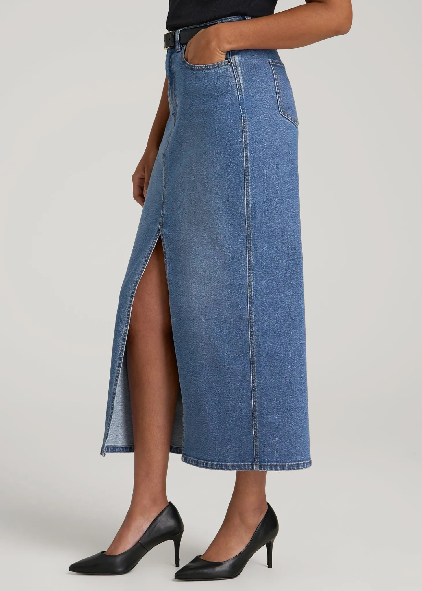Denim Maxi Skirt for Tall Women