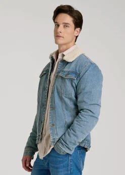 Denim Sherpa Jacket for Tall Men