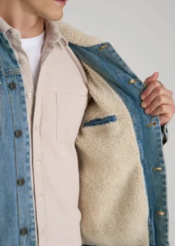 Denim Sherpa Jacket for Tall Men