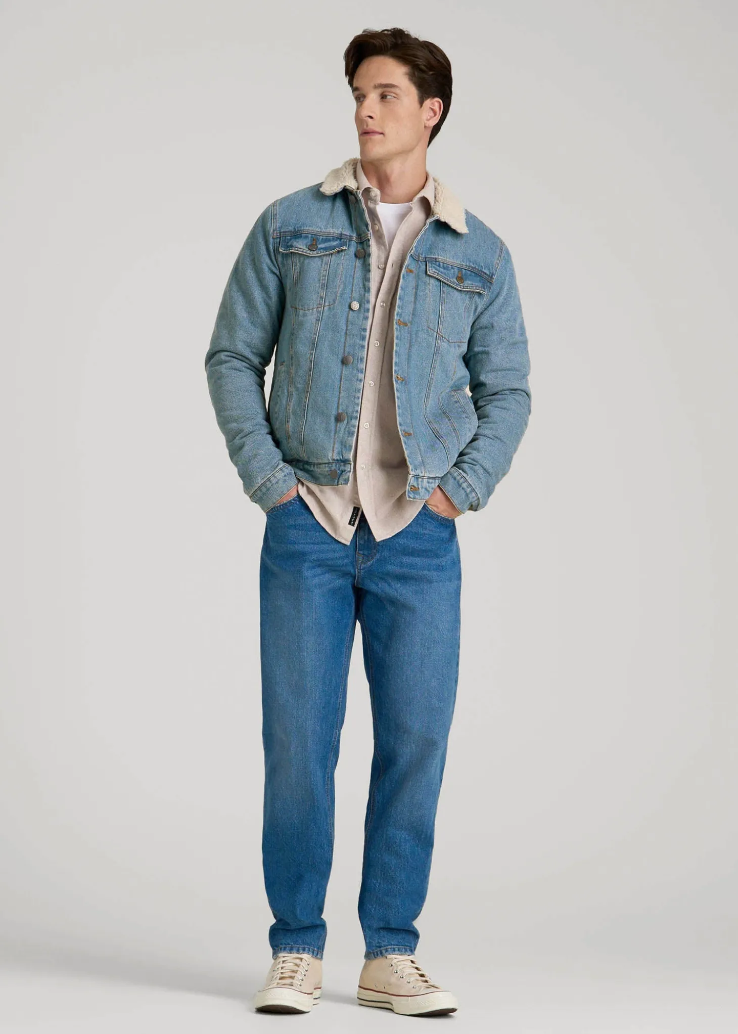 Denim Sherpa Jacket for Tall Men