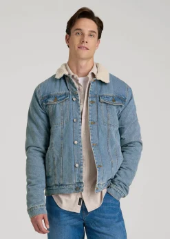 Denim Sherpa Jacket for Tall Men