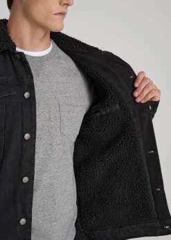 Denim Sherpa Jacket for Tall Men