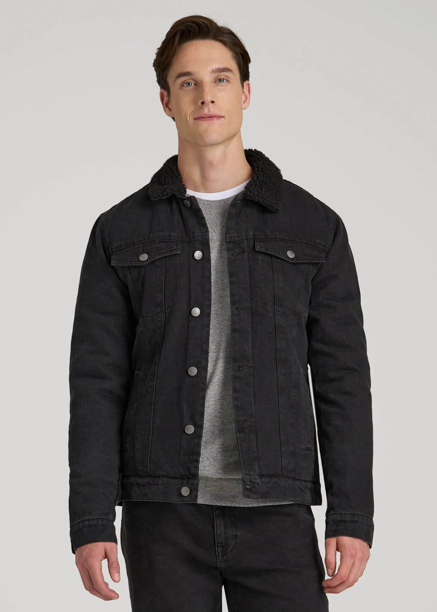 Denim Sherpa Jacket for Tall Men