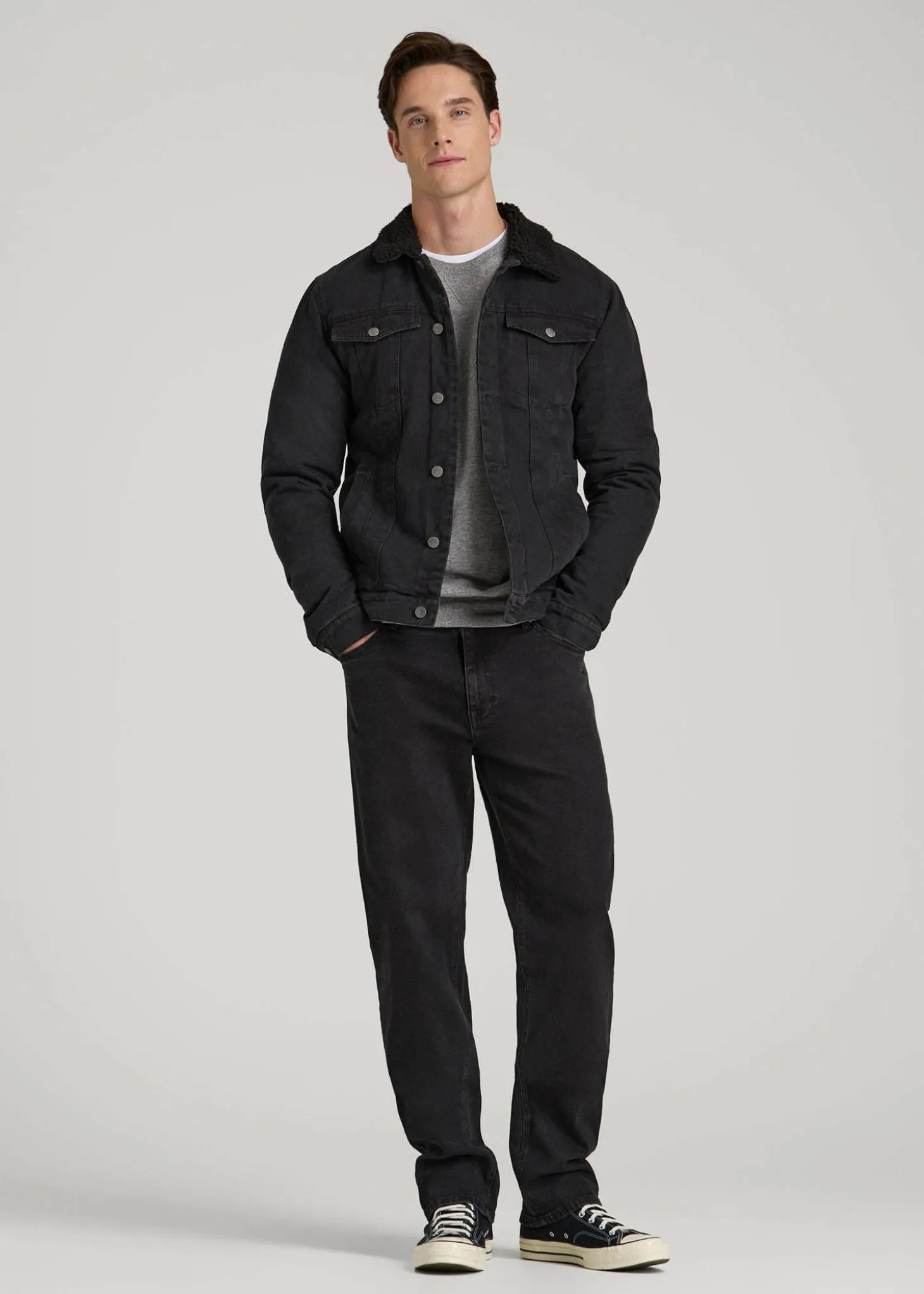 Denim Sherpa Jacket for Tall Men