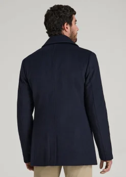 Double-Breasted Wool Peacoat for Tall Men
