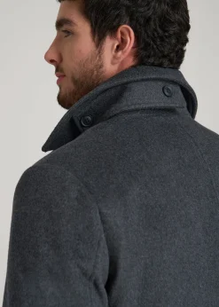 Double-Breasted Wool Peacoat for Tall Men