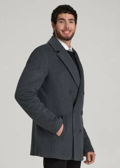 Double-Breasted Wool Peacoat for Tall Men