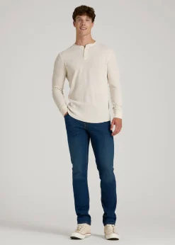 Double Honeycomb Thermal Long-Sleeve Henley Shirt for Tall Men
