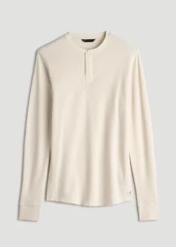 Double Honeycomb Thermal Long-Sleeve Henley Shirt for Tall Men