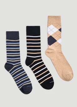 Dress Socks Size 14 to 17 (3-Pack) for Tall Men