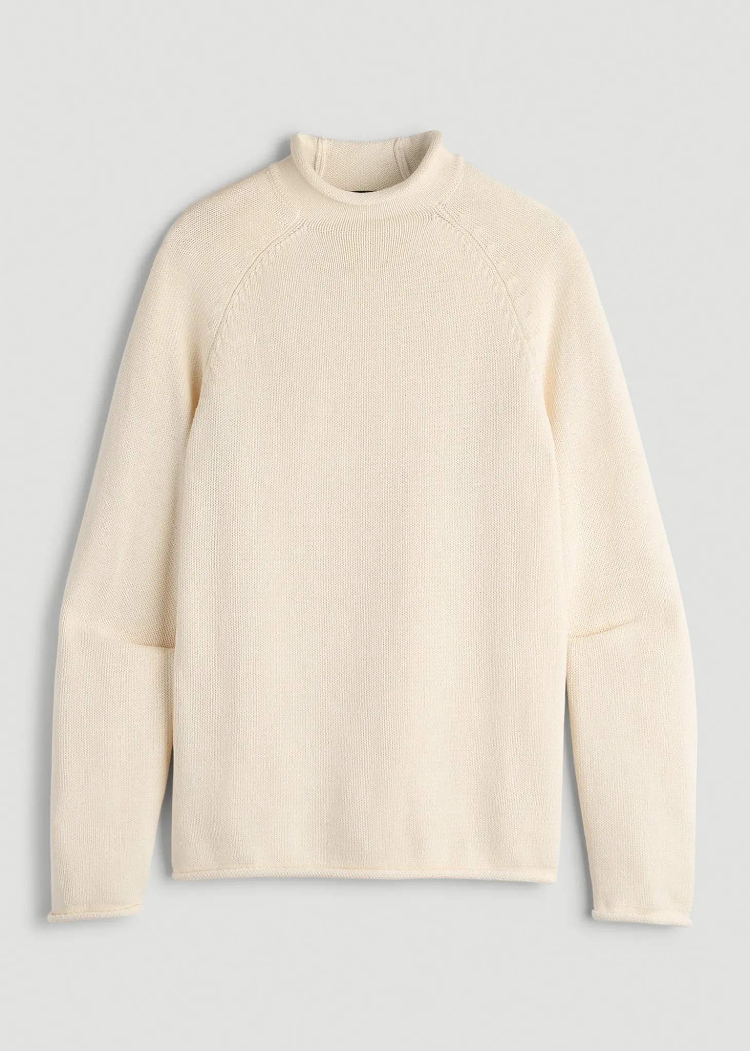 Fisherman Knit Rolled Mock Neck Sweater for Tall Men