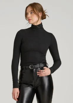 Fitted Long Sleeve Ribbed Turtleneck Tee for Tall Women