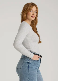 FITTED Ribbed Long Sleeve Tee for Tall Women