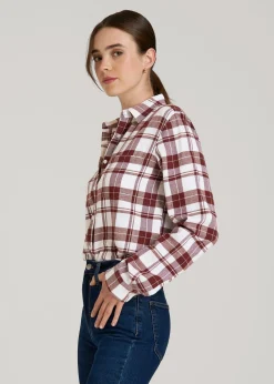 Flannel Button-Up Shirt for Tall Women
