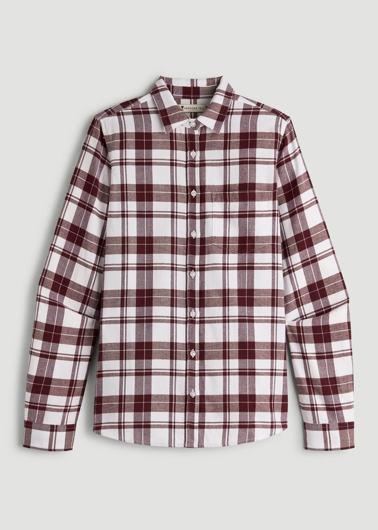 Flannel Button-Up Shirt for Tall Women