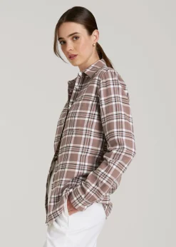 Flannel Button-Up Shirt for Tall Women