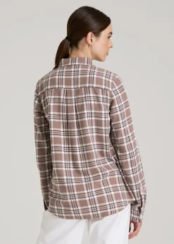 Flannel Button-Up Shirt for Tall Women