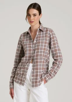 Flannel Button-Up Shirt for Tall Women
