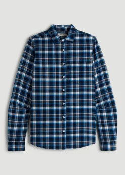 Flannel Button-Up Shirt for Tall Women