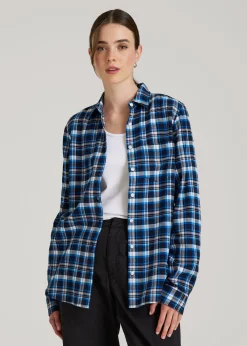 Flannel Button-Up Shirt for Tall Women