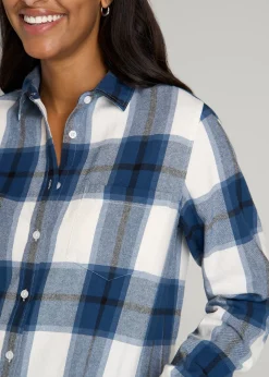 Flannel Button-Up Shirt for Tall Women