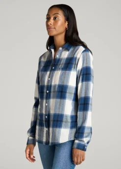 Flannel Button-Up Shirt for Tall Women