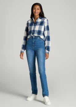 Flannel Button-Up Shirt for Tall Women
