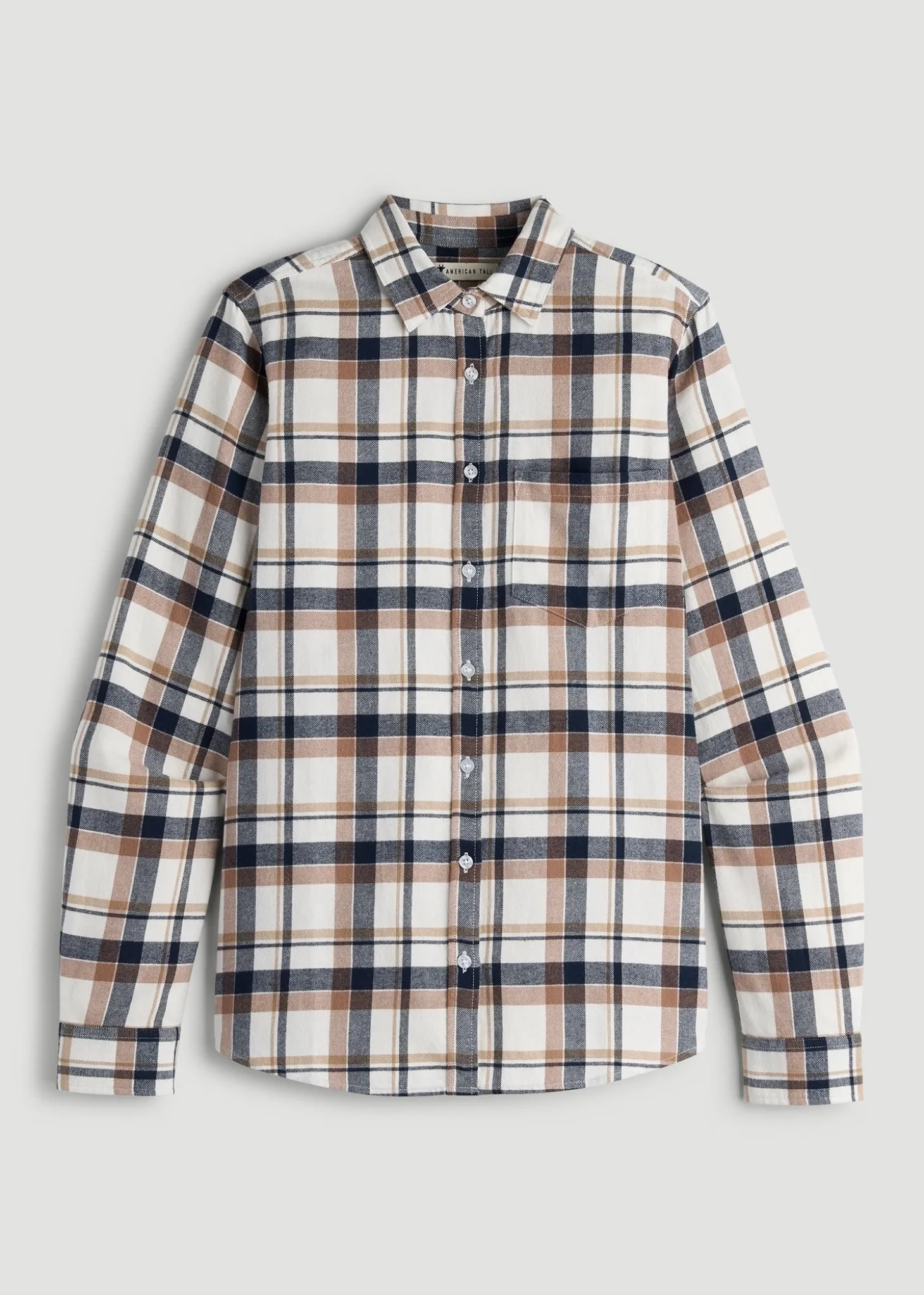 Flannel Button-Up Shirt for Tall Women