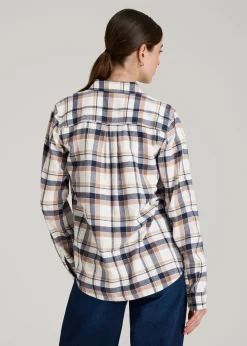 Flannel Button-Up Shirt for Tall Women