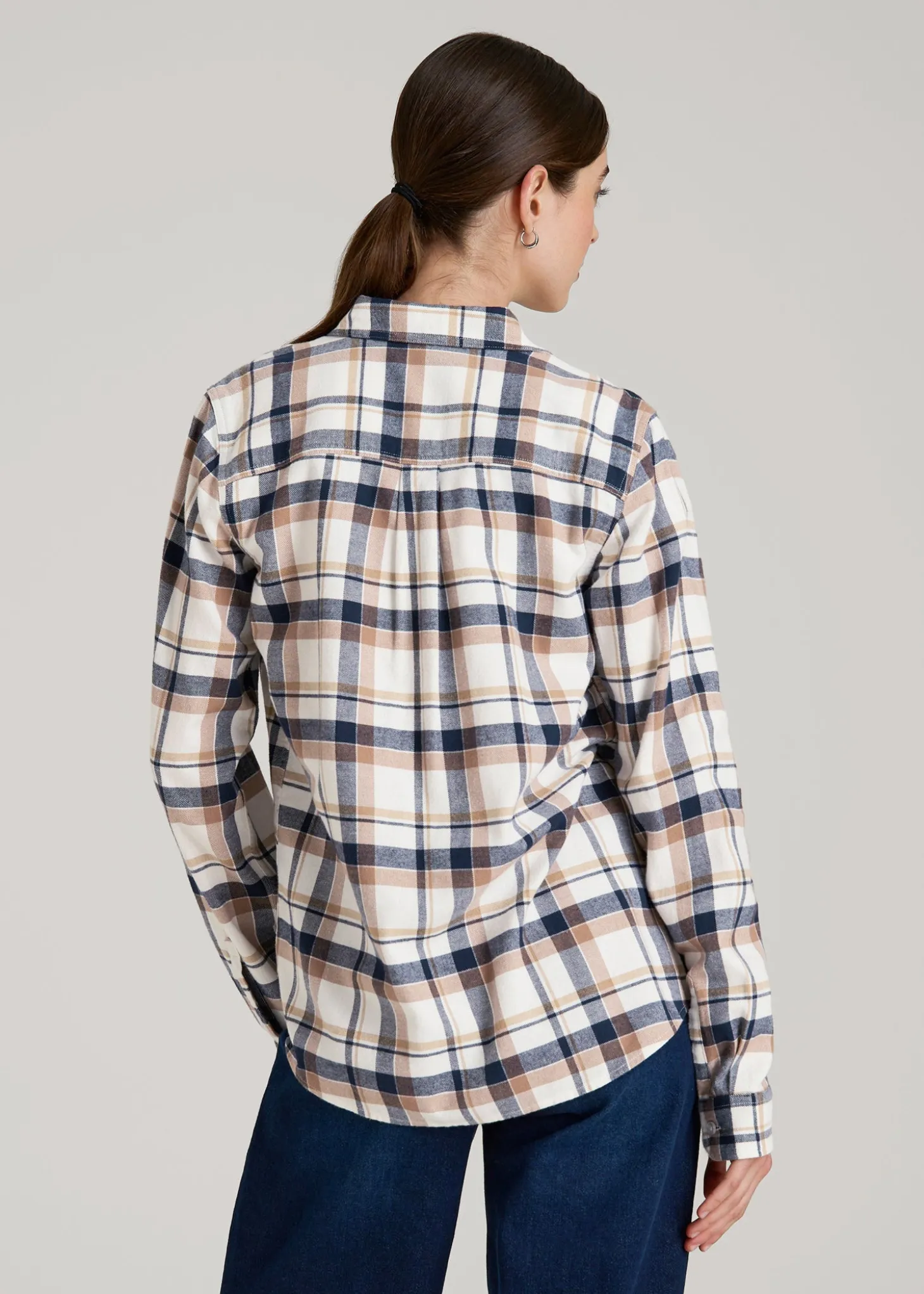 Flannel Button-Up Shirt for Tall Women