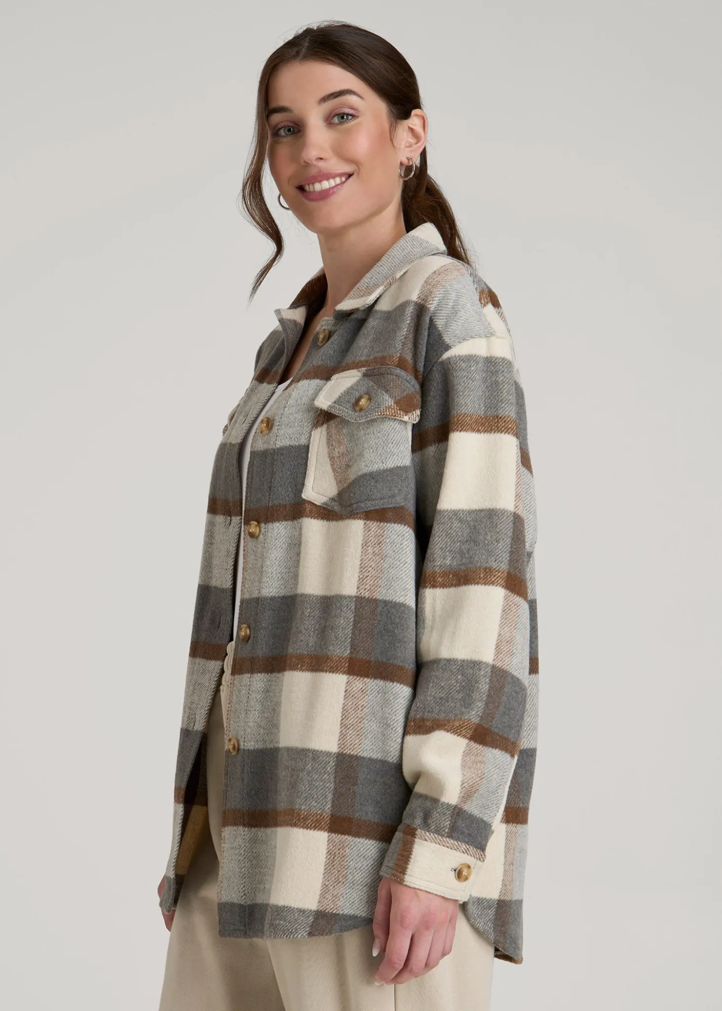 Flannel Shacket for Tall Women