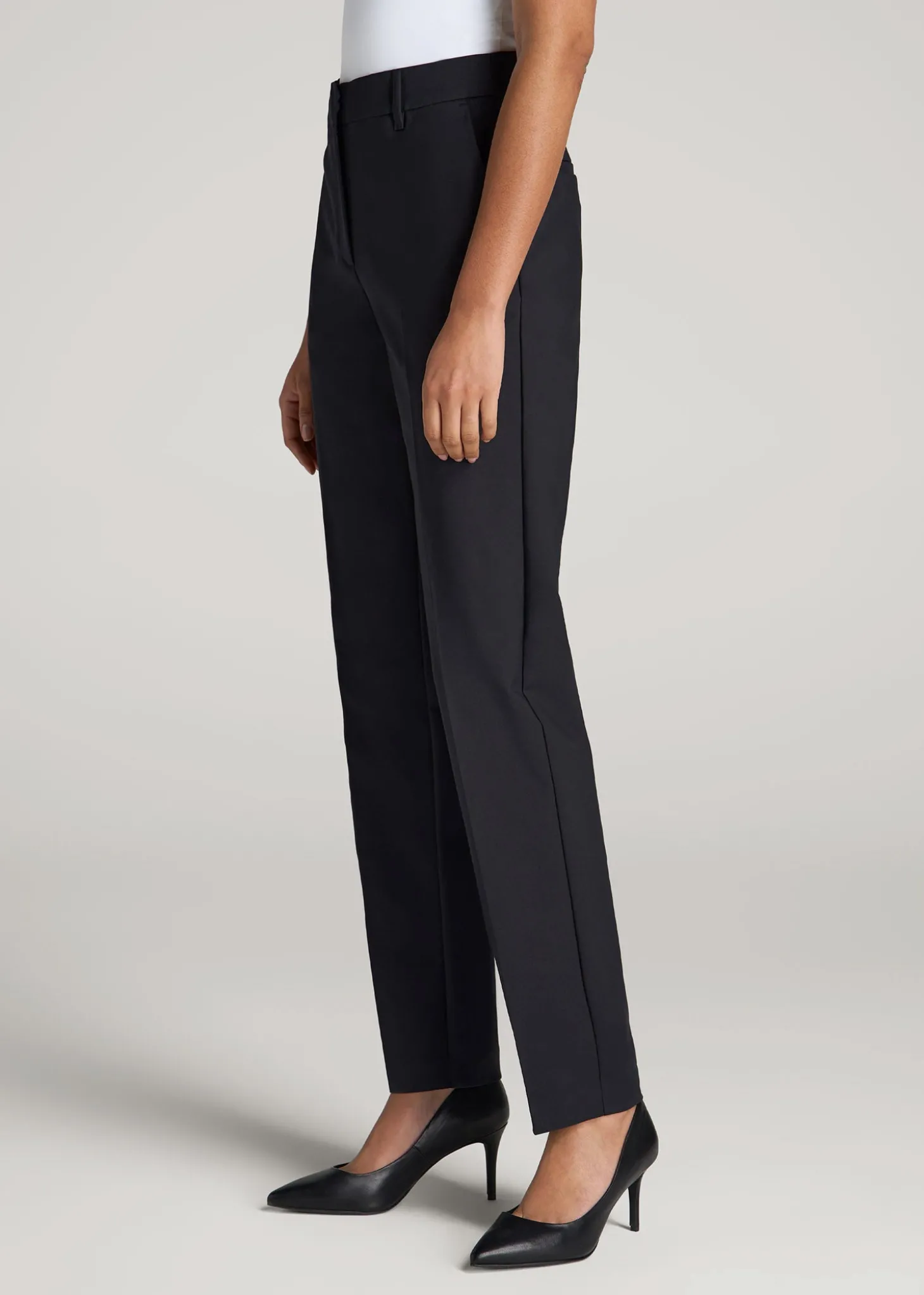 Flat Front Tapered Dress Pants for Tall Women