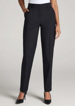 Flat Front Tapered Dress Pants for Tall Women