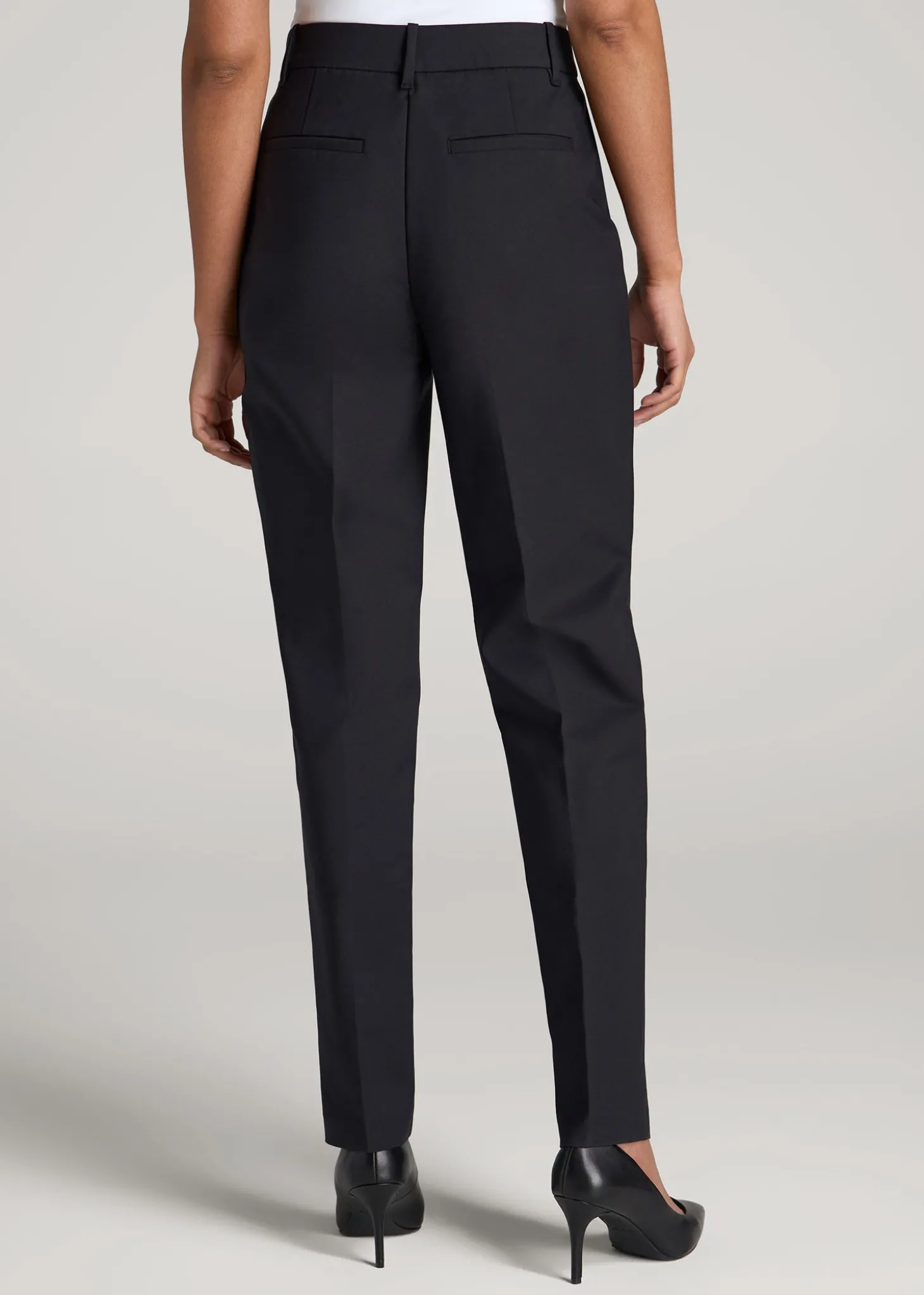Flat Front Tapered Dress Pants for Tall Women