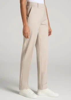 Flat Front Tapered Dress Pants for Tall Women