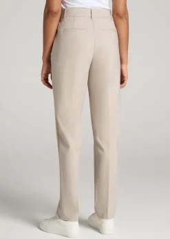 Flat Front Tapered Dress Pants for Tall Women