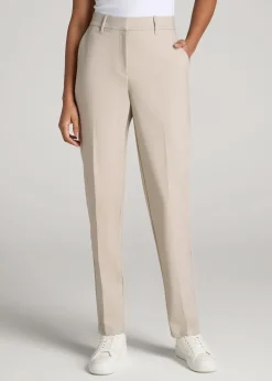 Flat Front Tapered Dress Pants for Tall Women