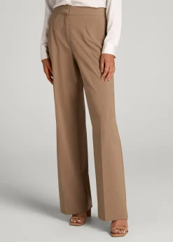 Flat Front Wide Leg Dress Pants for Tall Women