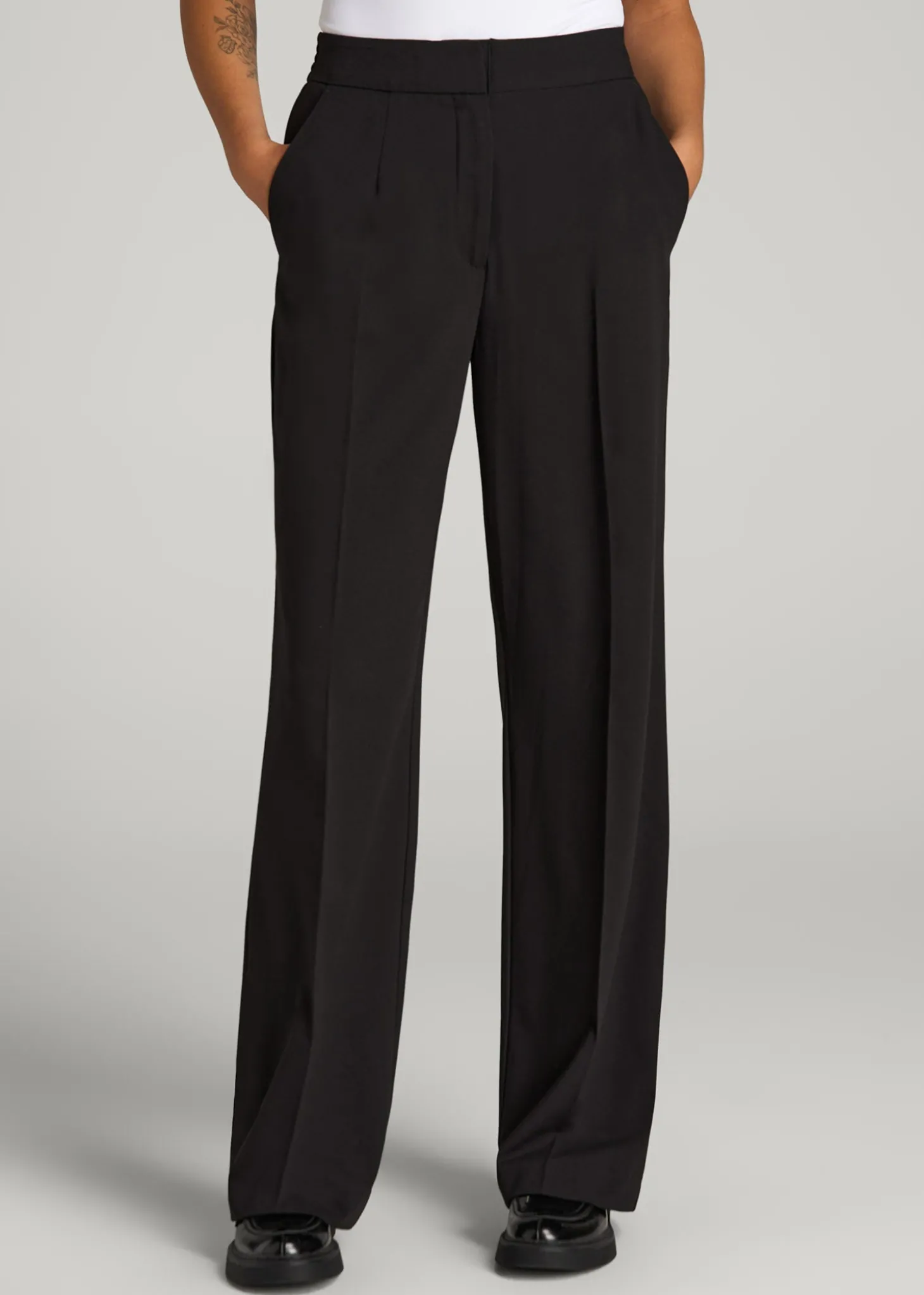 Flat Front Wide Leg Dress Pants for Tall Women