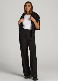 Flat Front Wide Leg Dress Pants for Tall Women