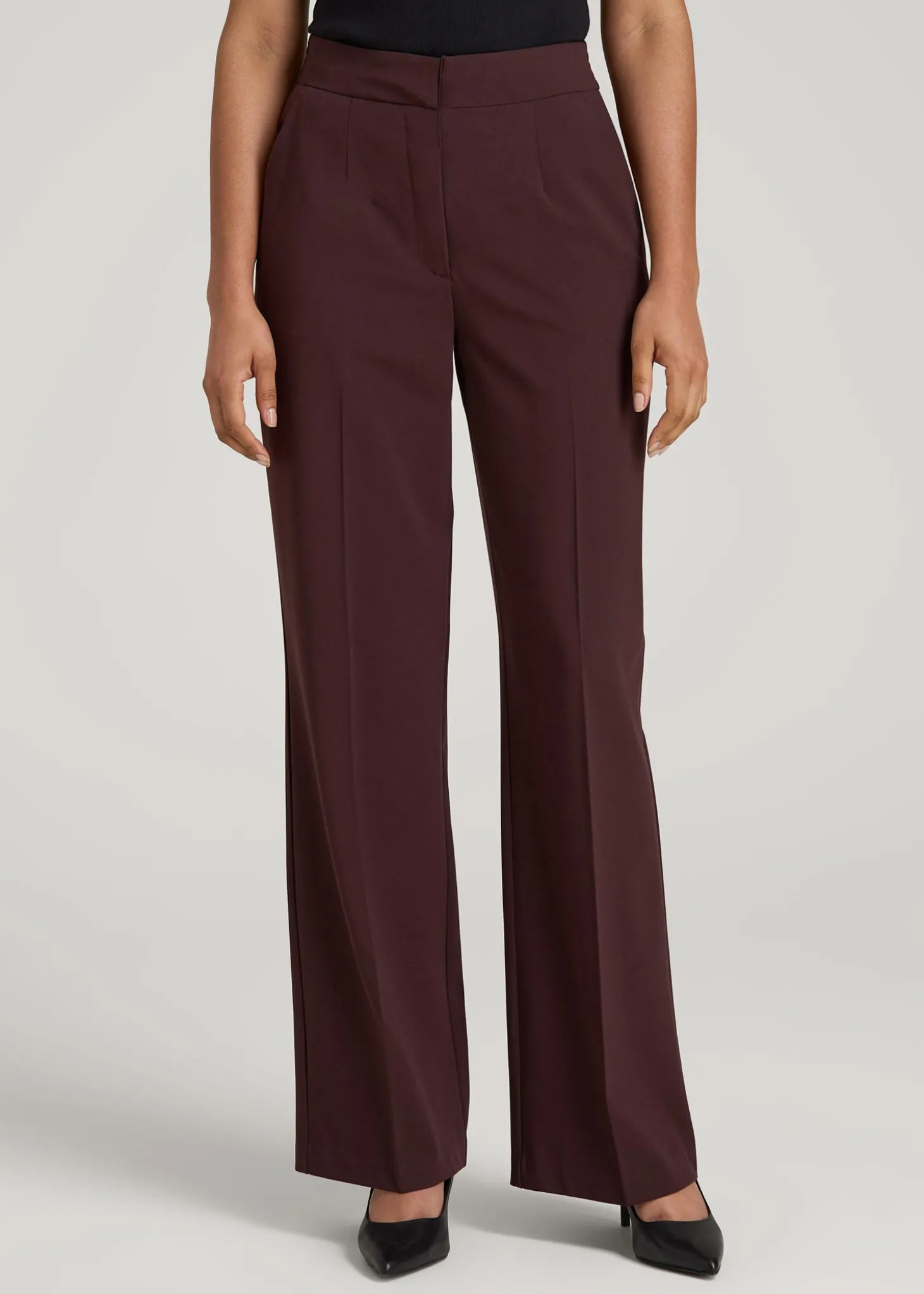 Flat Front Wide Leg Dress Pants for Tall Women