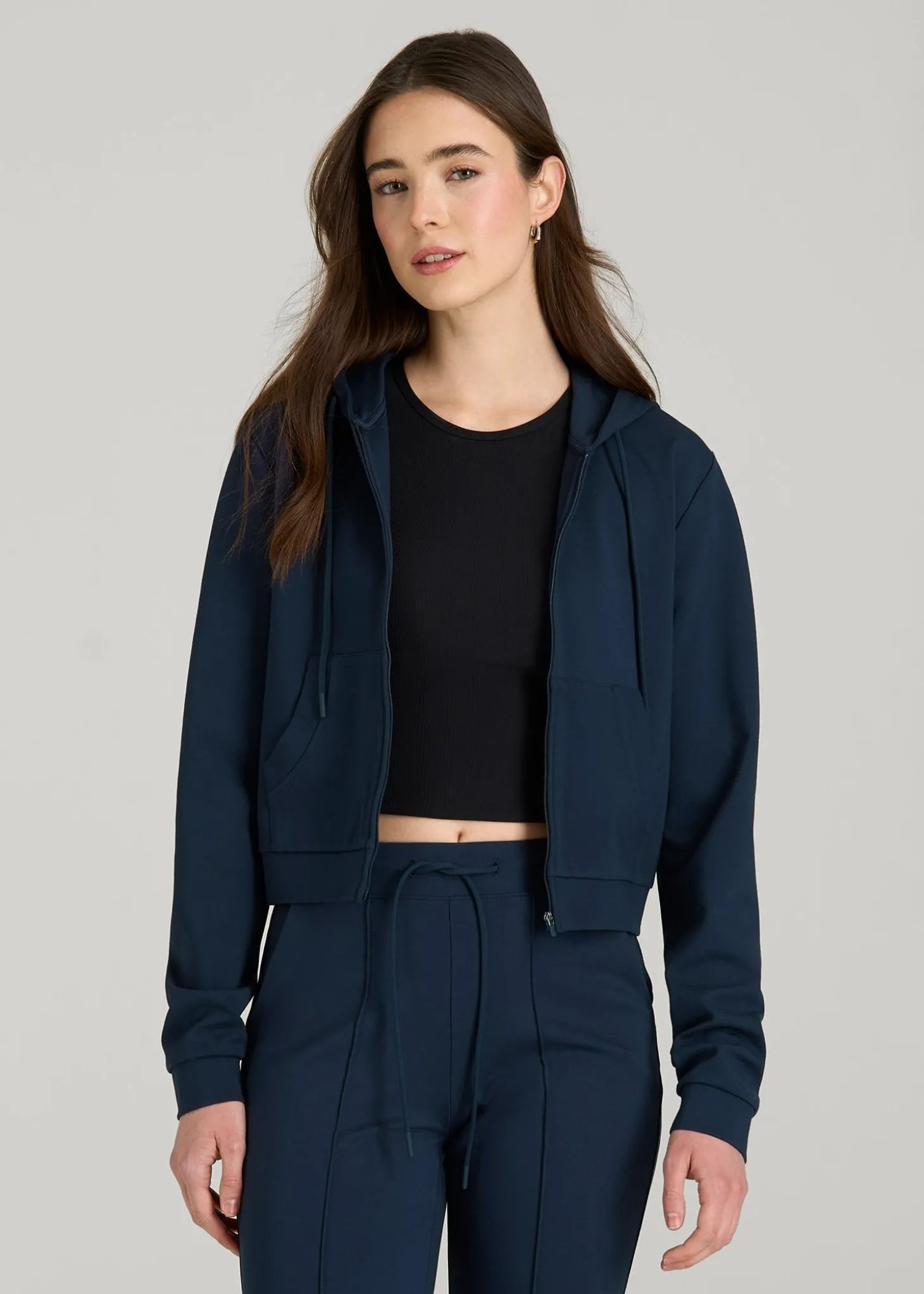 Flex Ponte Cropped Hoodie for Tall Women