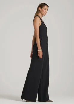Flex Ponte Wide-Leg V-Neck Jumpsuit for Tall Women