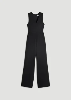 Flex Ponte Wide-Leg V-Neck Jumpsuit for Tall Women