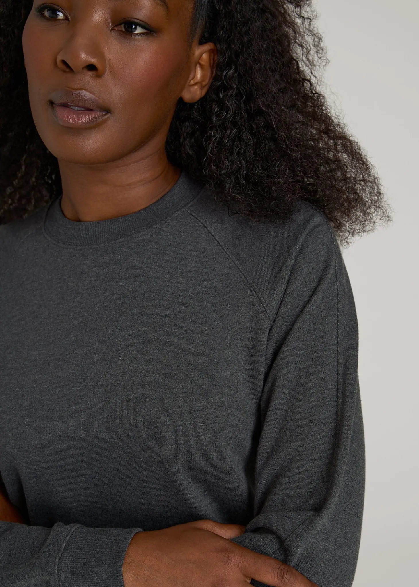 French Terry Crewneck Sweatshirt for Tall Women