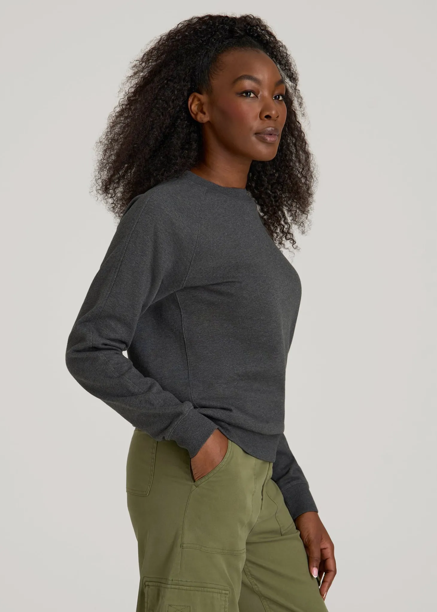 French Terry Crewneck Sweatshirt for Tall Women