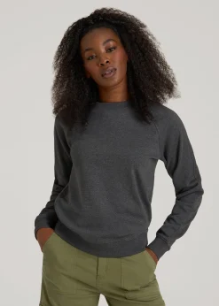French Terry Crewneck Sweatshirt for Tall Women