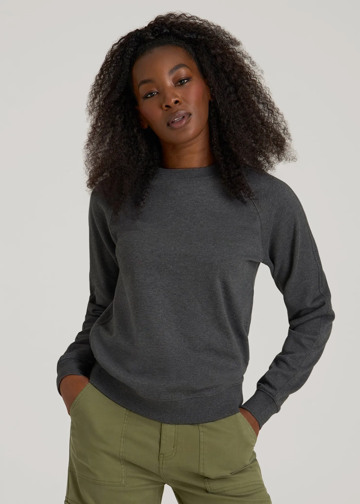 French Terry Crewneck Sweatshirt for Tall Women